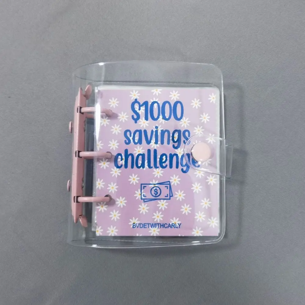Mini Money Saving Binder $150/300/500/1000 Cash Envelopes Savings Challenges Book Colorful Tear Resistant