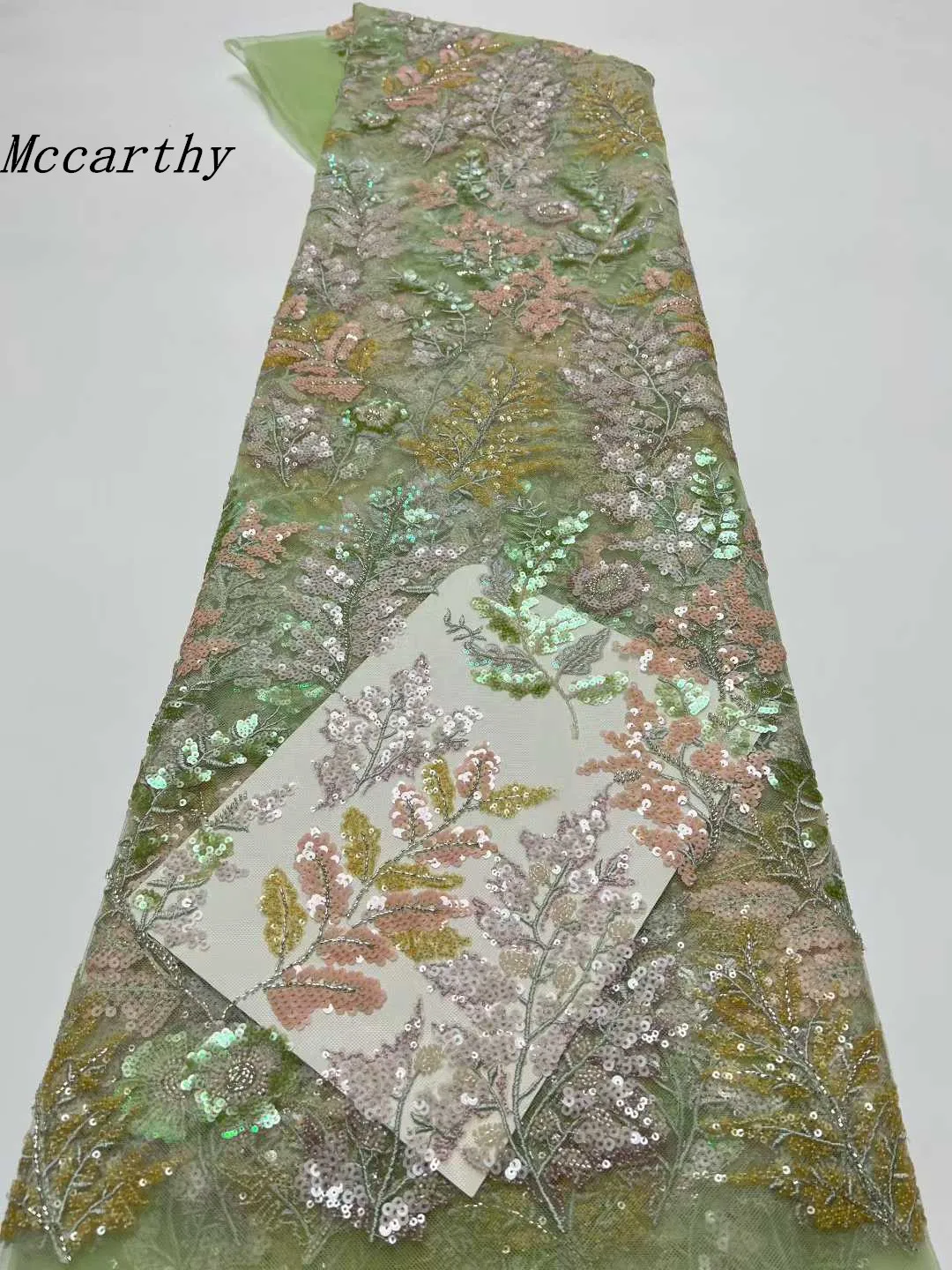 

Mccarthy African 3D Lace Fabric for Wedding, Handmade Beaded Lace Material, Nigerian French Net, High Quality, 2026HX6817