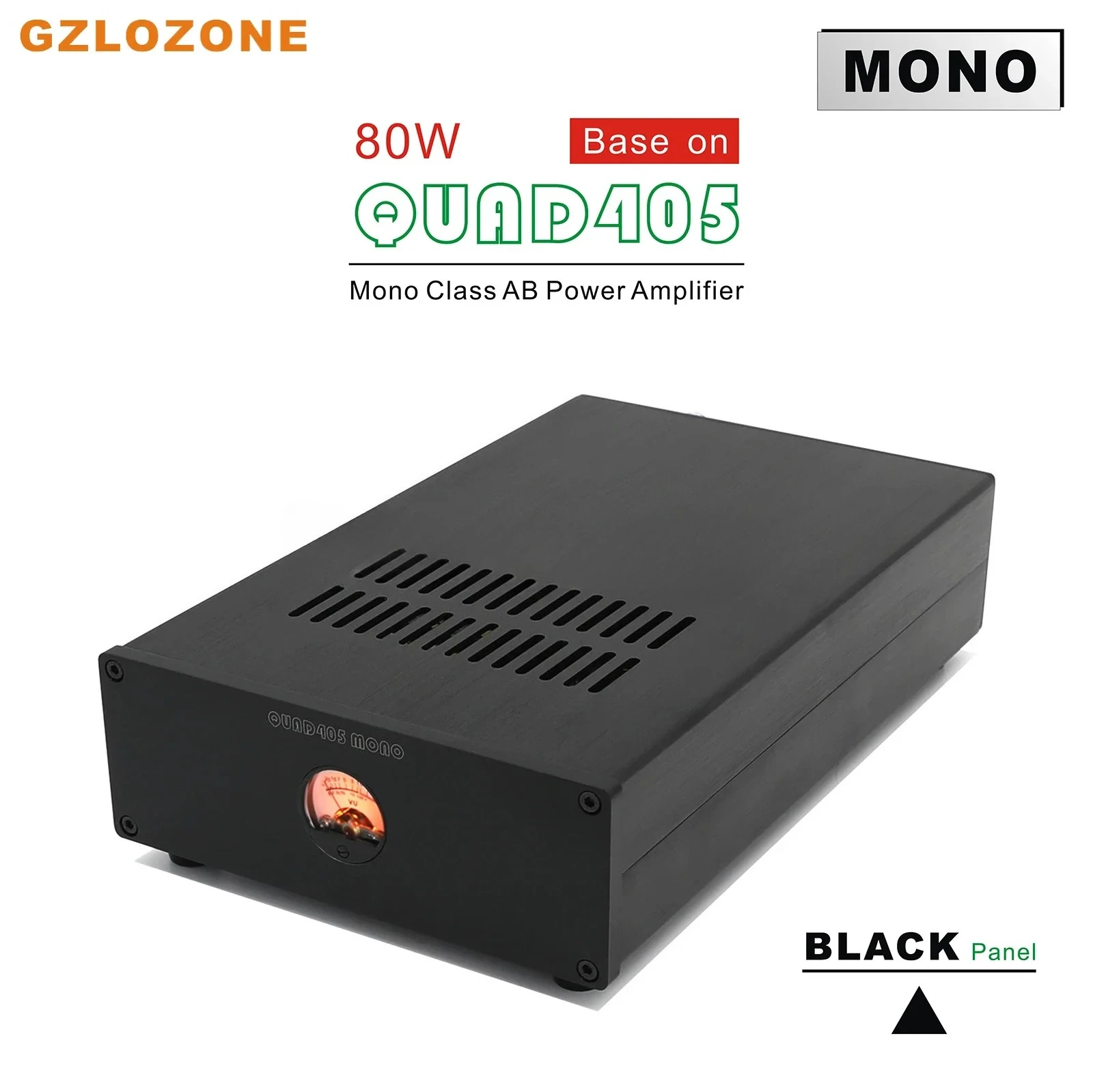 Amplificador de potencia Mono Clase QUAD-405, Base de 80W en amplificador de potencia QUAD405 con medidor de nivel VU