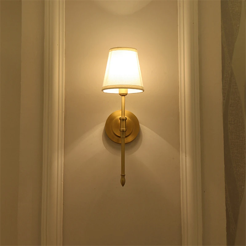 Nordic copper lamp rural Wall Lamp for Decorative Mirror Bedroom Corridor Stairs Modern Wall Sconce Indoor Luminaire led lights