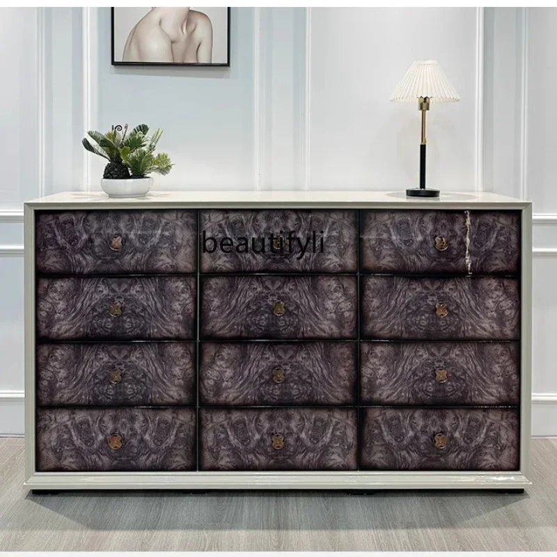 

ss1001 Italian light luxury solid wood chest, living room against the wall, entrance hall entrance locker