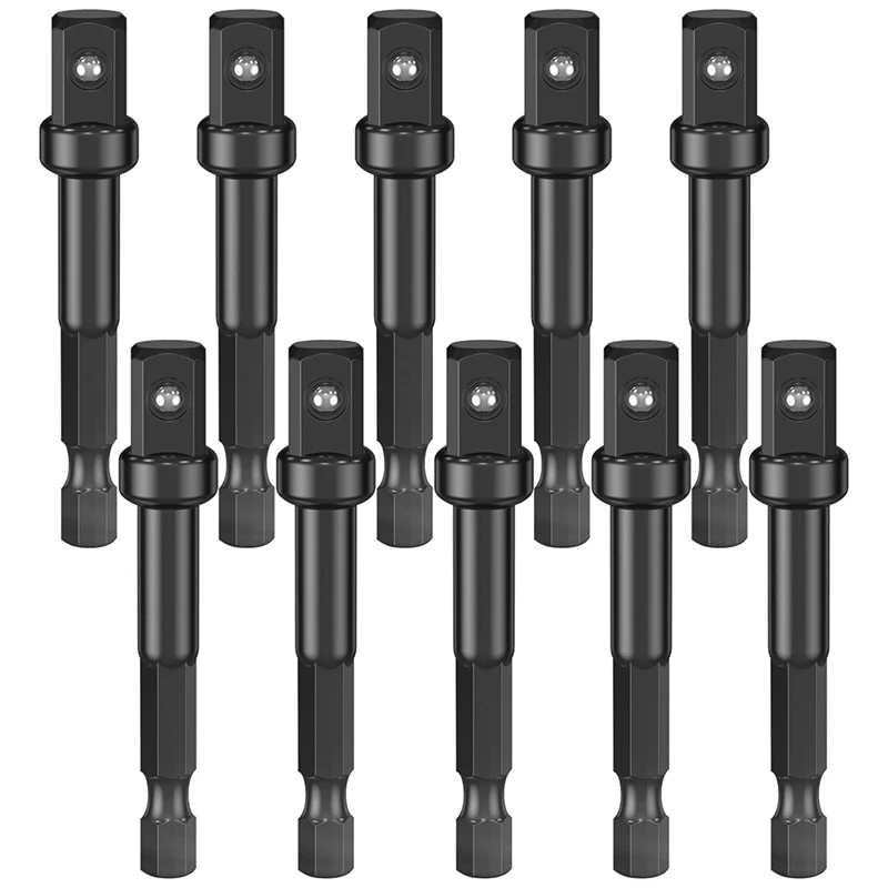 3/8 Impact Adapter, 10 Pack 3/8 Socket Adapter 1/4 Inch To 3/8 Socket Adapter Kit For Impact Driver, Automotive DIY