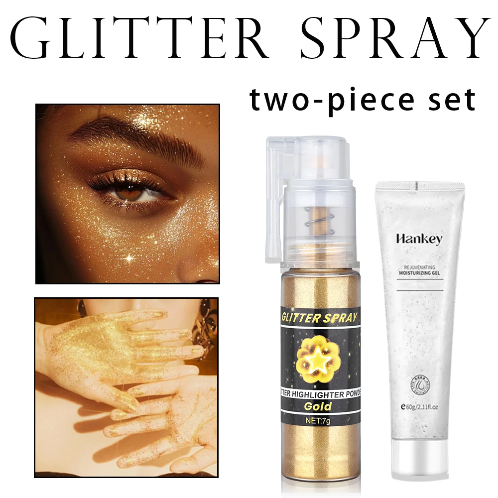 ボディグリッタースプレー 光沢のある髪と体用 フェイスグリッターパウダー 長持ちする輝き ハロウィン クリスマス コンサートアクセサリー用