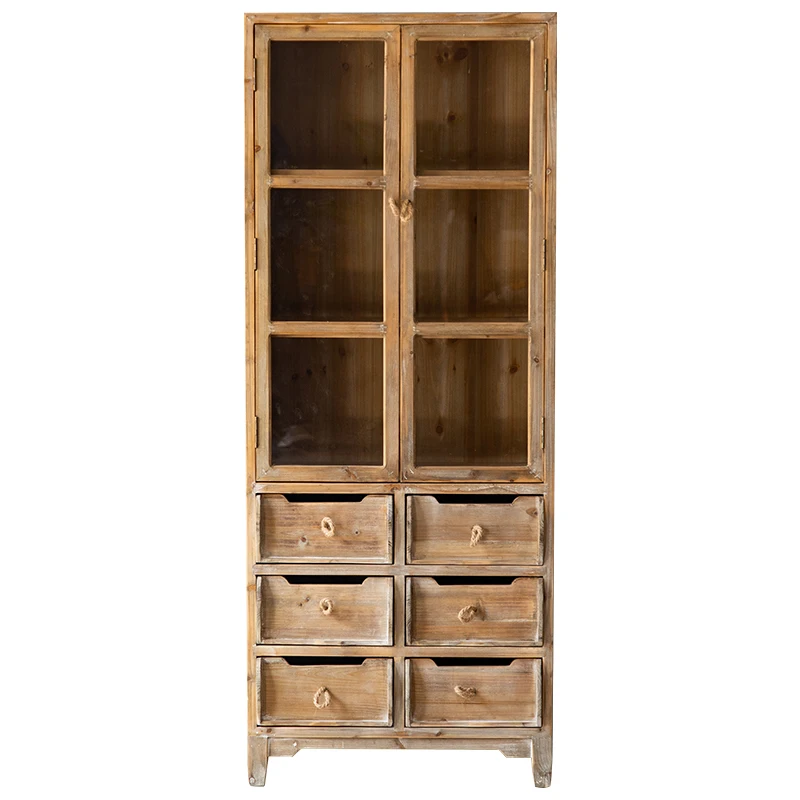 

Retro American side cabinet, solid wood nine-chest , tea cabinet, drawer type household living room, wall-to-wall entrance