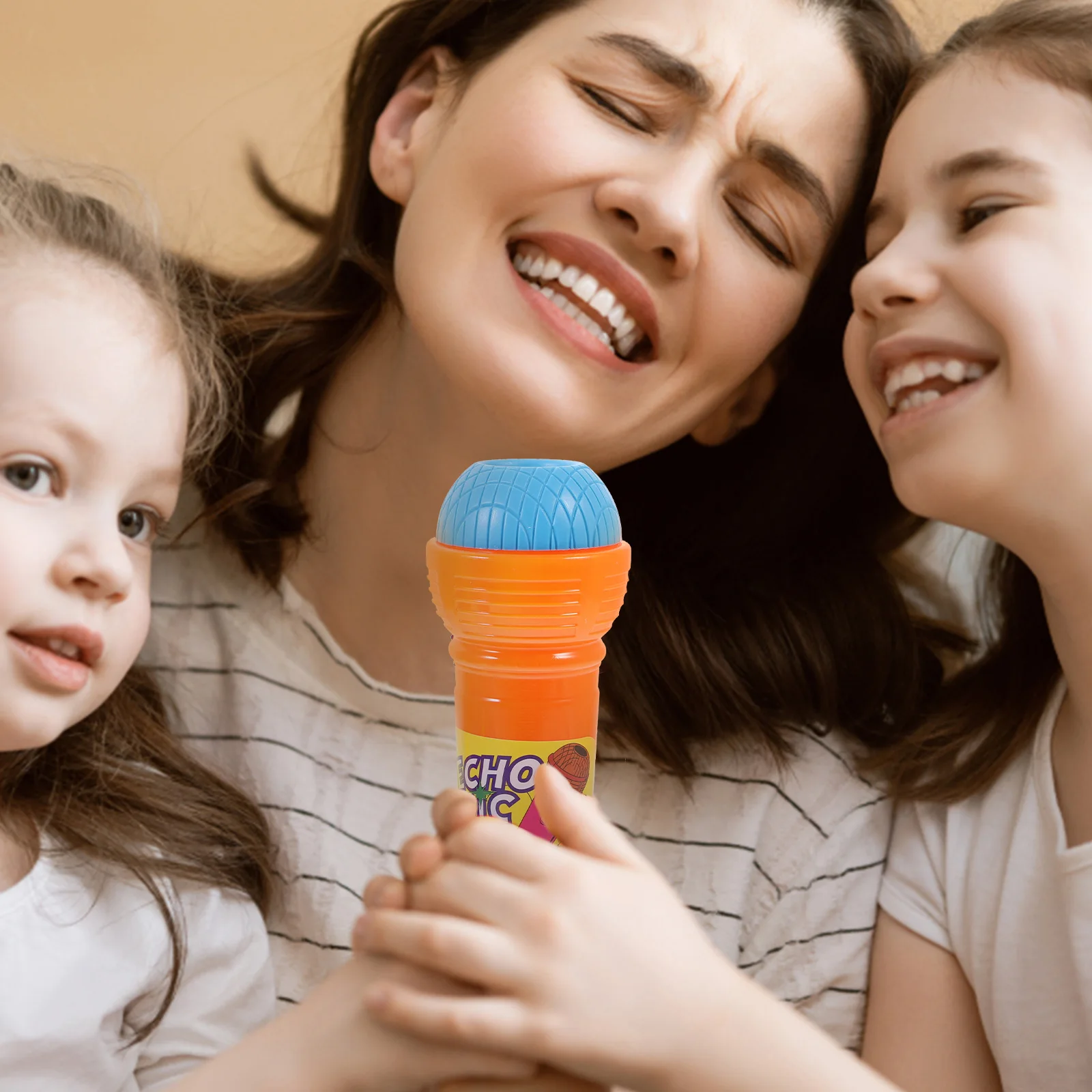 6 قطعة ميكروفون صدى لون مشرق مدمج خفيف الوزن صوت تضخيم الاطفال حفلة الغناء مرحلة متعة عطلة الشواء نزهة