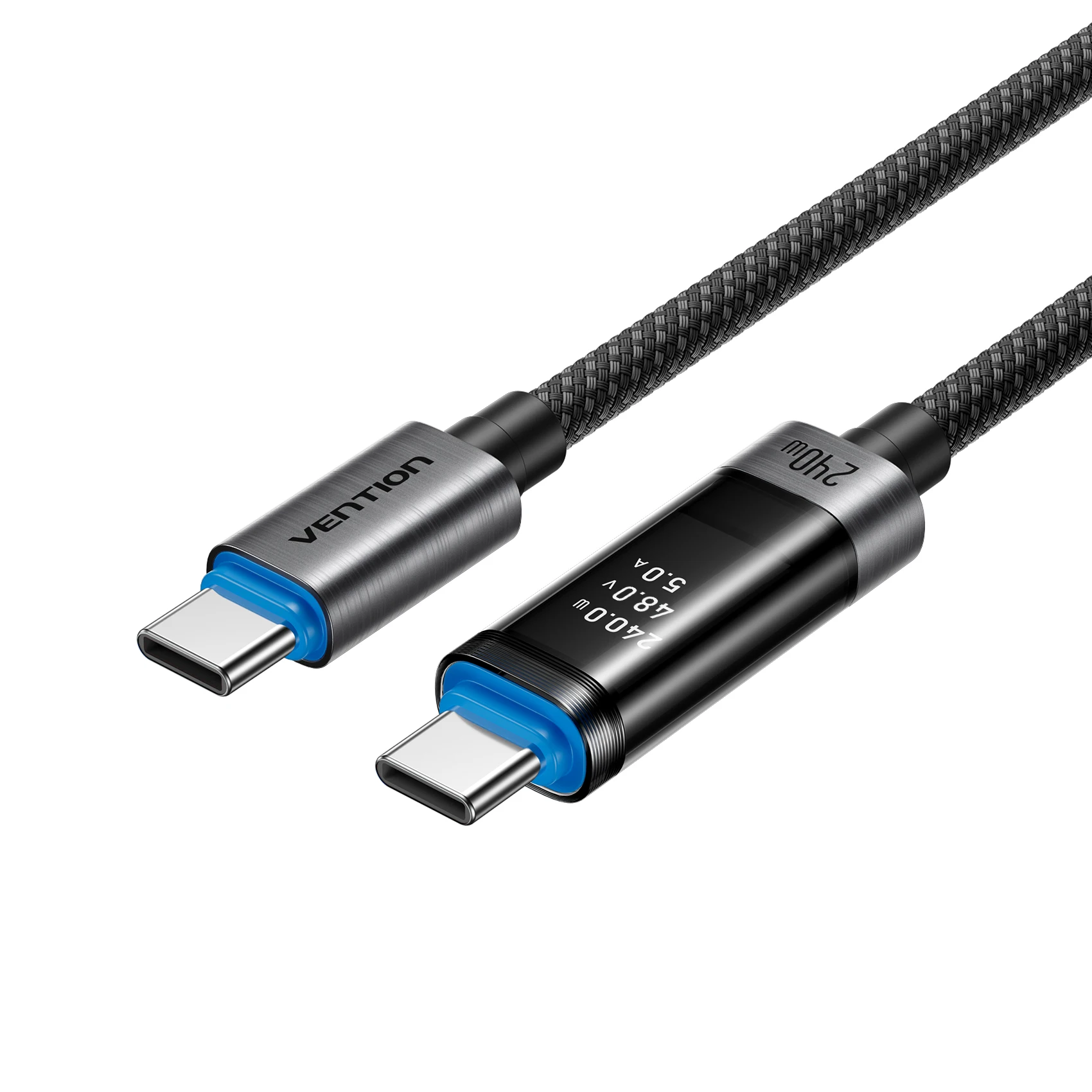 Kabel USB C Vention PD240W z wyświetlaczem cyfrowym, kabel typu C PD3.2 do iPhone 17, 16, Samsung S25, MacBooka, laptopa, szybkie ładowanie. — zdjęcie produktu 7