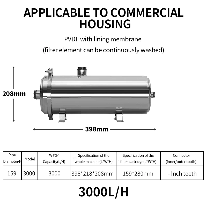 DIVEDEER 3000L/5000L/8000L Groot watervolume voor direct drinken Rvs Huishoudelijke Huis Keuken Kraanwaterfilter