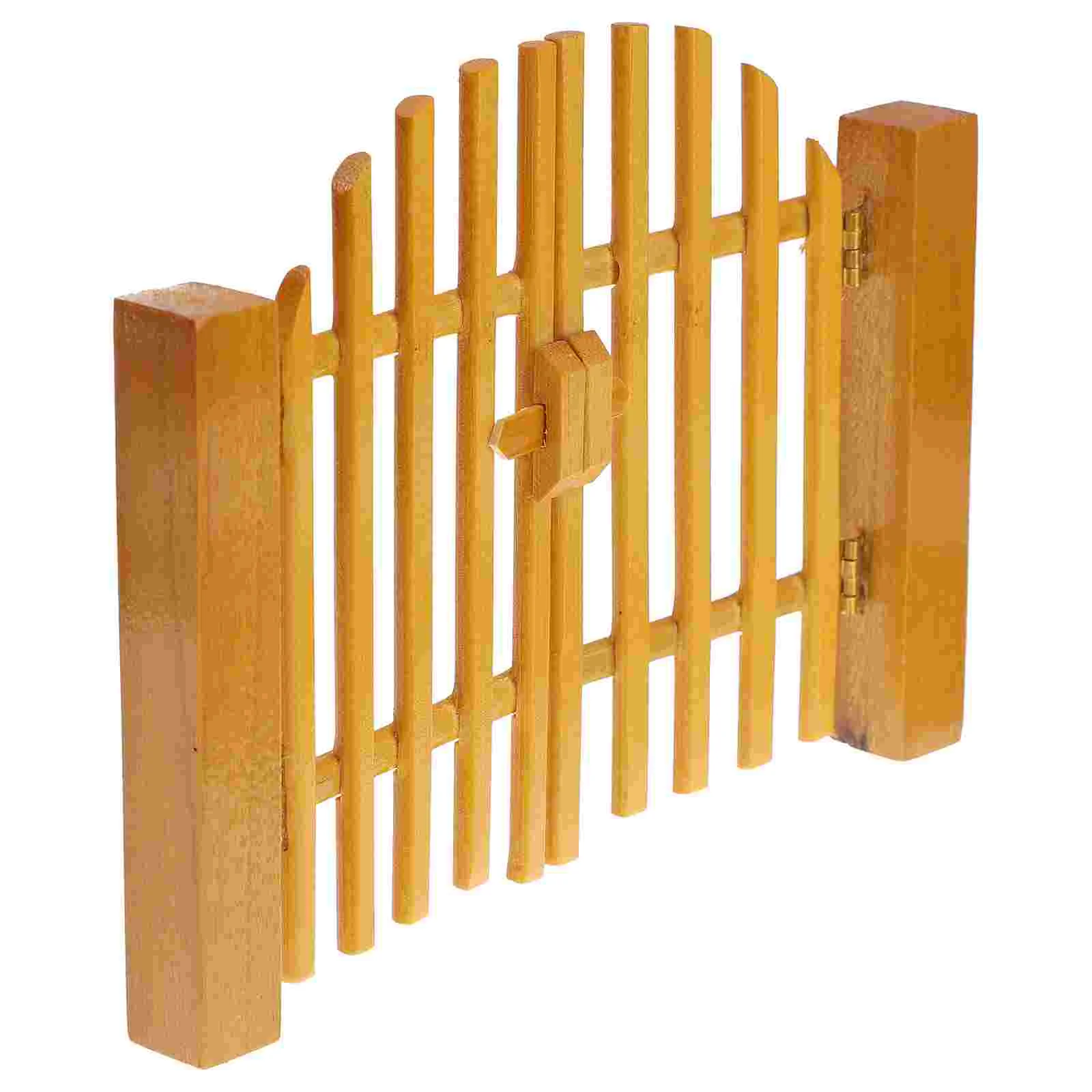 

Wooden Door Simulation Ornaments Decor Outdoor Furniture Mini Gate Model Decorate The