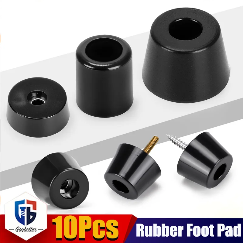 10Pcs Conical Rubber Feet With Gasket Shock Absorbing Elevating Foot Pads For Instrument Chassis Machine Furniture Table Chair