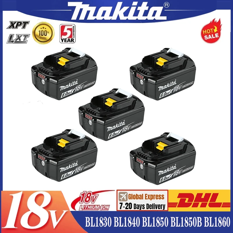 

Original BL1860 Makita 3Ah/5Ah/6Ah 18V Battery BL1830B BL1850B BL1850 BL1840 BL1860 BL1815 Replacement Lithium Battery