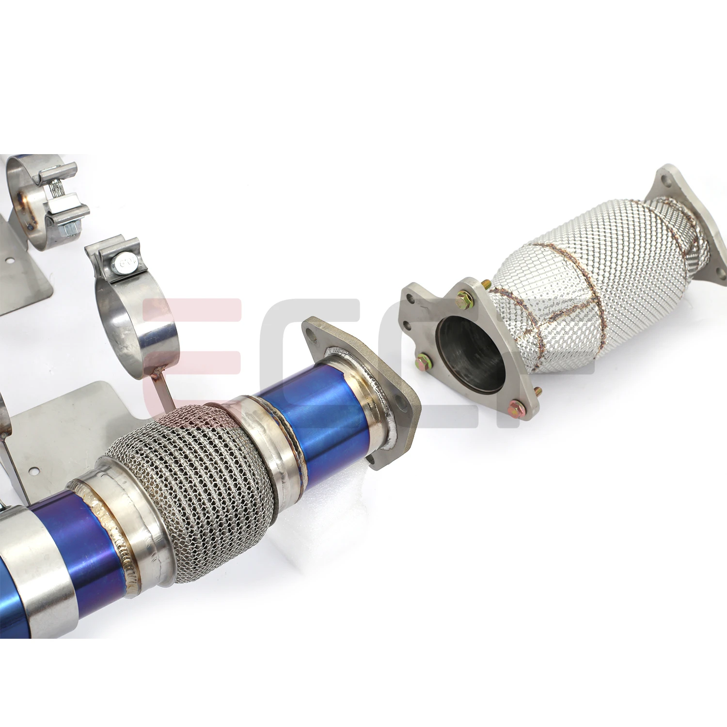 

ECCF For Corvette C8 Z51 6.2L Titanium Complete exhaust OEM Valve System Plug and Play with black SS304 tips Easy Installation