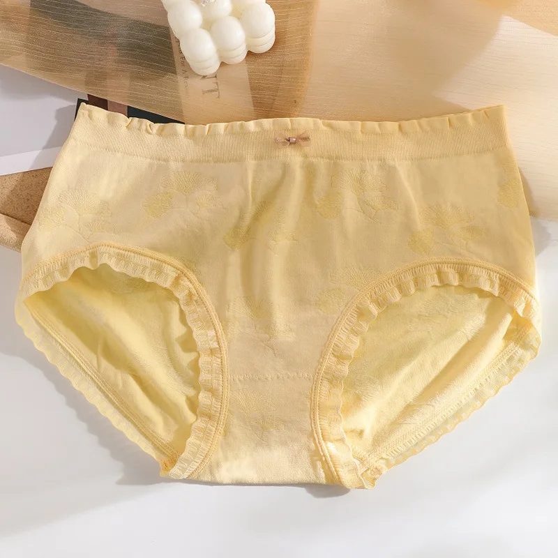 Plus Size 5X Underpants Mid Rise Cotton Panties Lace Accent Briefs Silk Antibacterial Lift Support