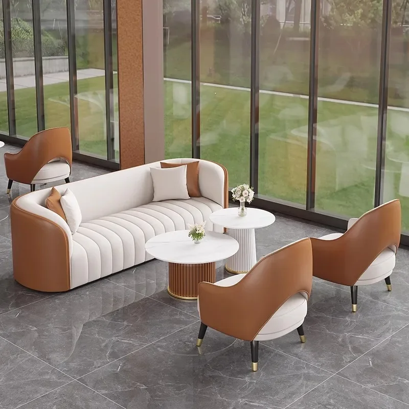 Light luxury sales office negotiation table and chair combination simple modern hotel lobby leisure meeting area business