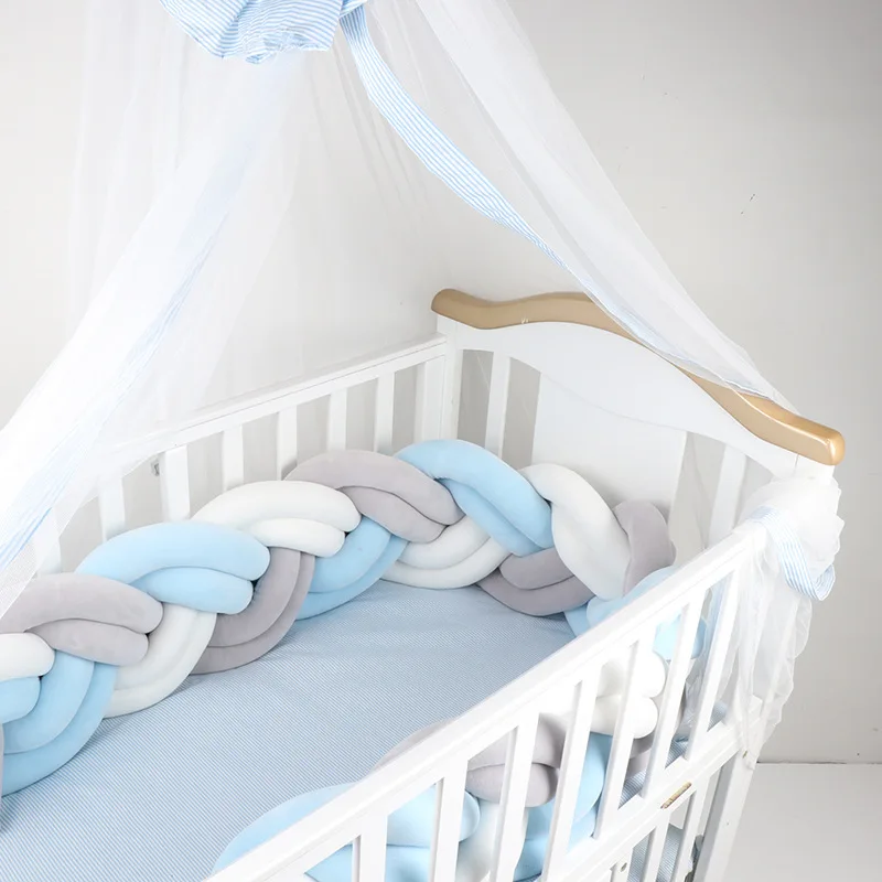 3M Cot Bumper Baby Bebe Accessories Bedroom Crib Protector Braid Crib Bebe Baby Bed Bumper Protectors