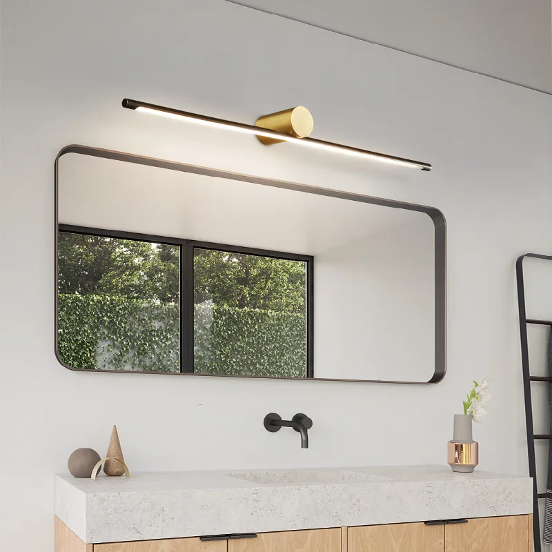 

Linear Mirror Front Light Vanity Makeup Led Wall Light Fill Bedroom Living Room Decor Home Bathroom Gold Long Strip Wall Lamp