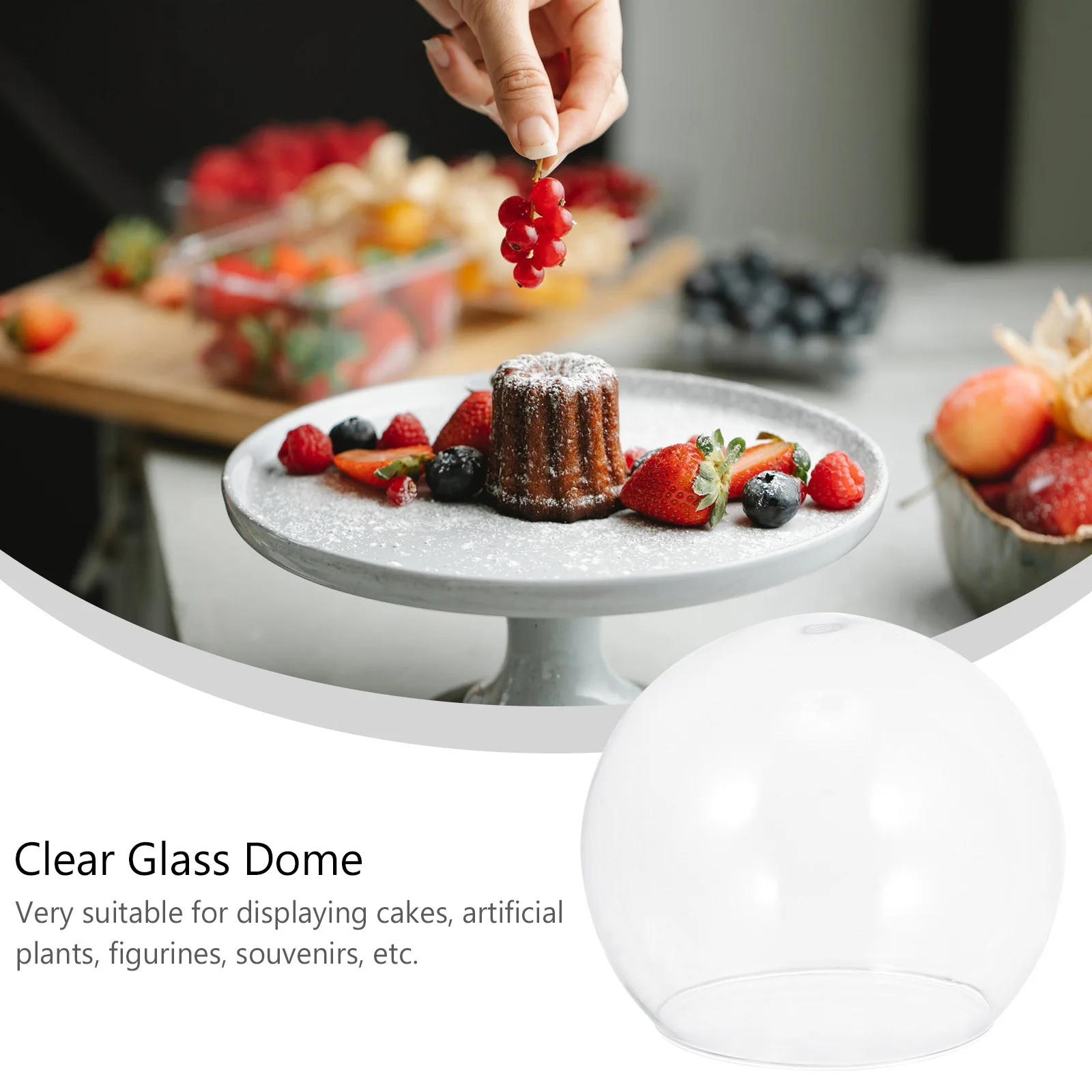 

Clear Glass Dome Display Cover 1Pcs Transparent Decorative Accent for Silk Flowers Keepsakes DIY Crafts Home Party Gift