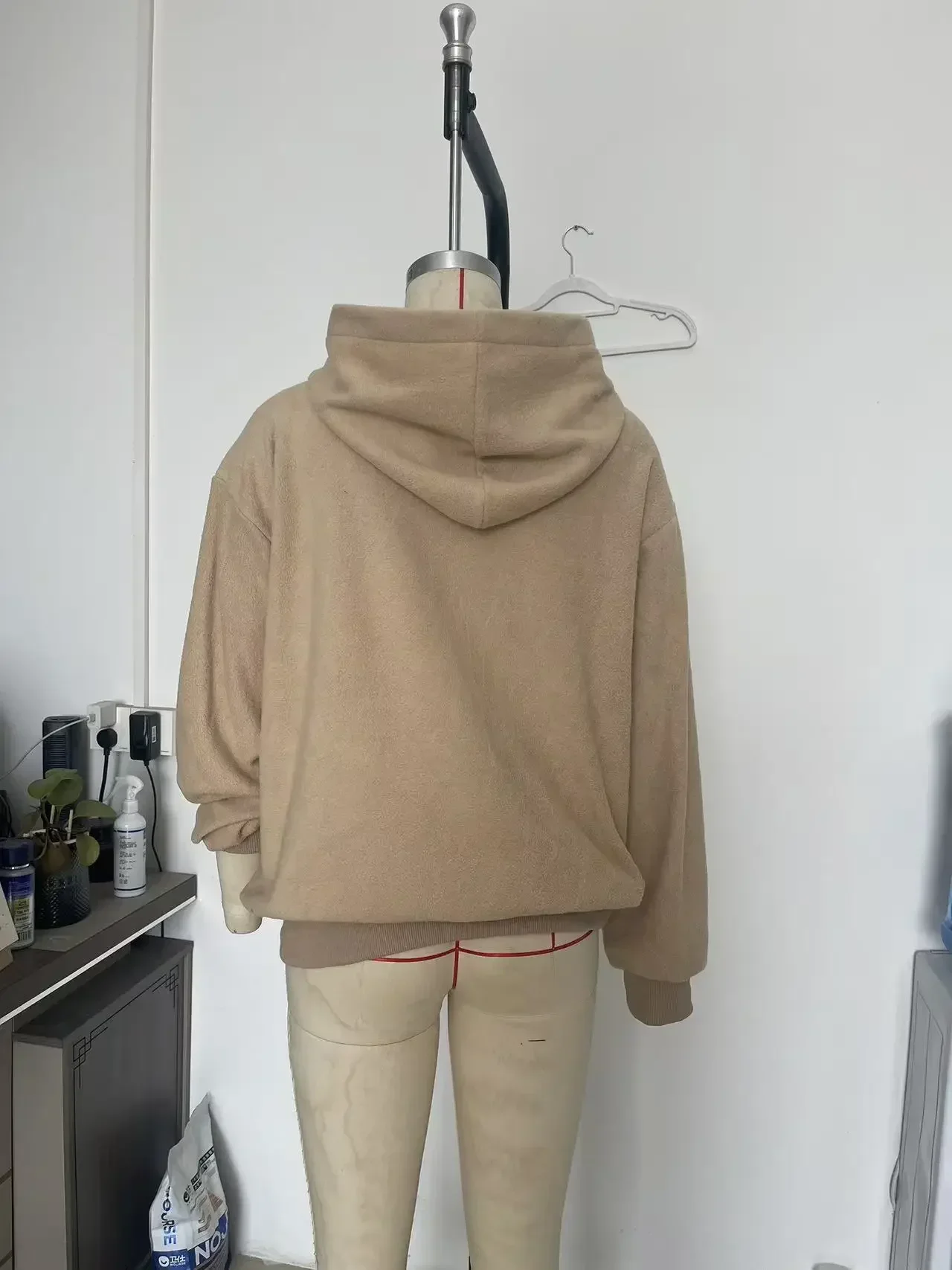 Women Solid Hooded Fleece Oversized Pullover Sweatshirt With Pet Pocket Autumn Winter Casual Top Ladies Cozy