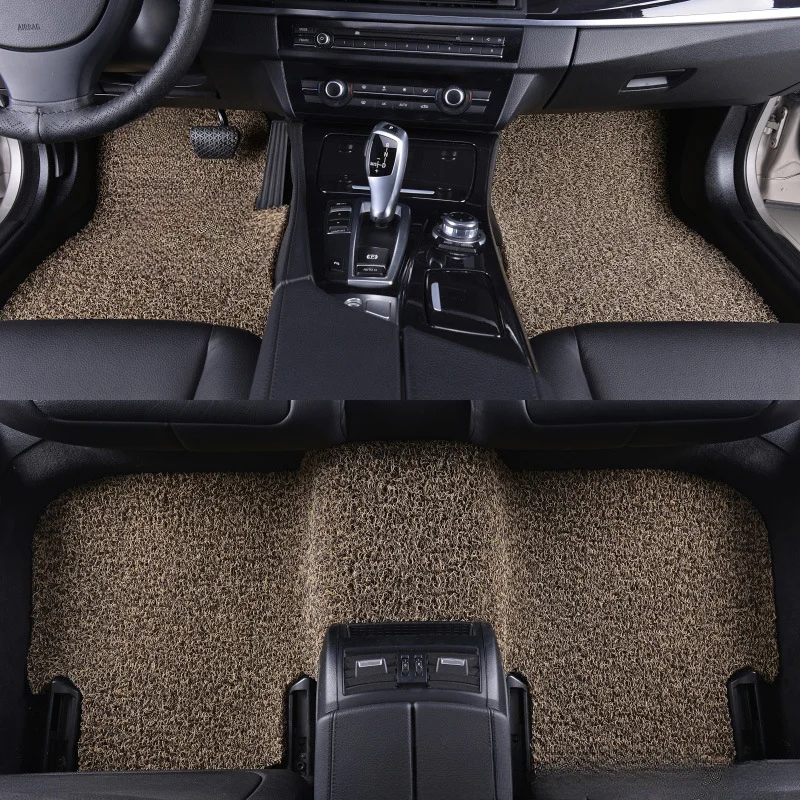 Car foot mat can be tailored to a single front seat for a single driver seat carpet silk ring foot mat