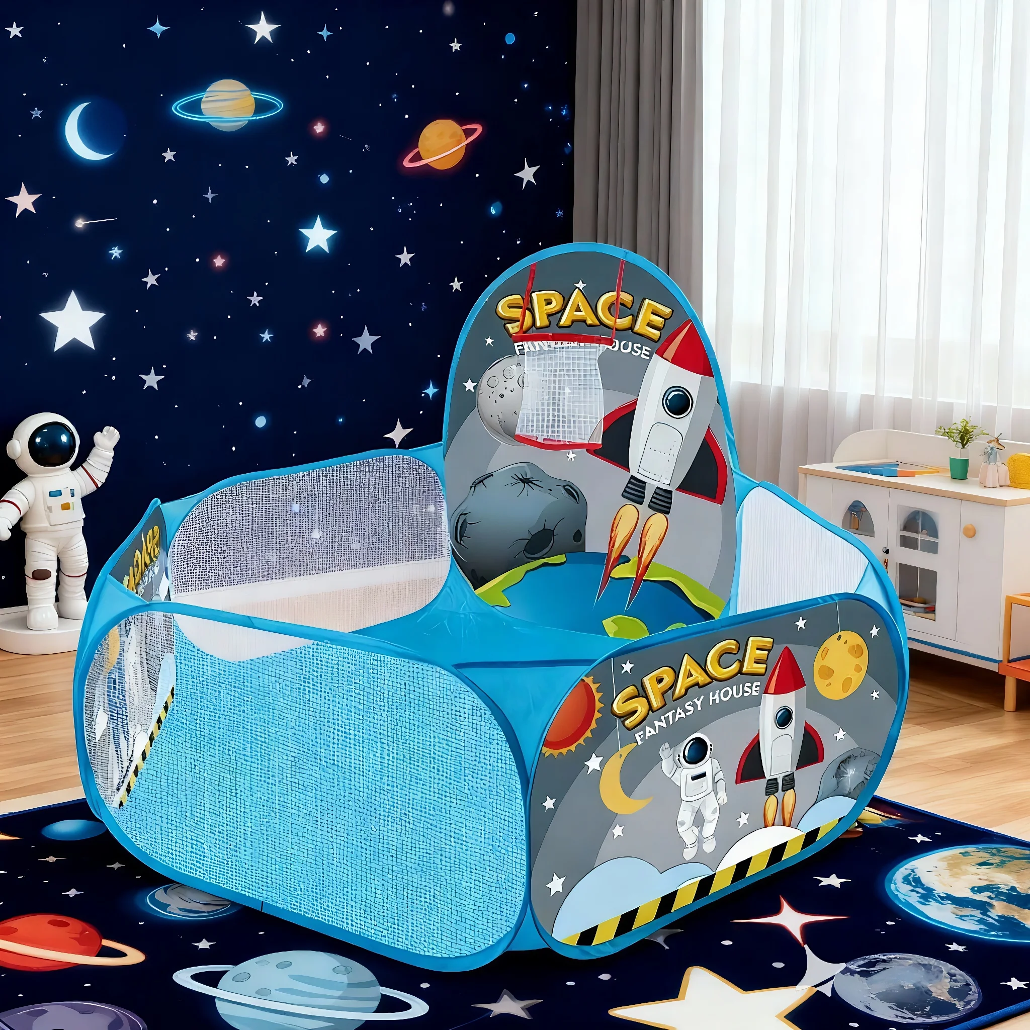 Tenda da gioco pieghevole per bambini, pozzo di palline giocattolo durevole per bambini, grande box pop-up, ottimo regalo per le vacanze e giocattolo da spiaggia per bambini, palline oceaniche non incluse