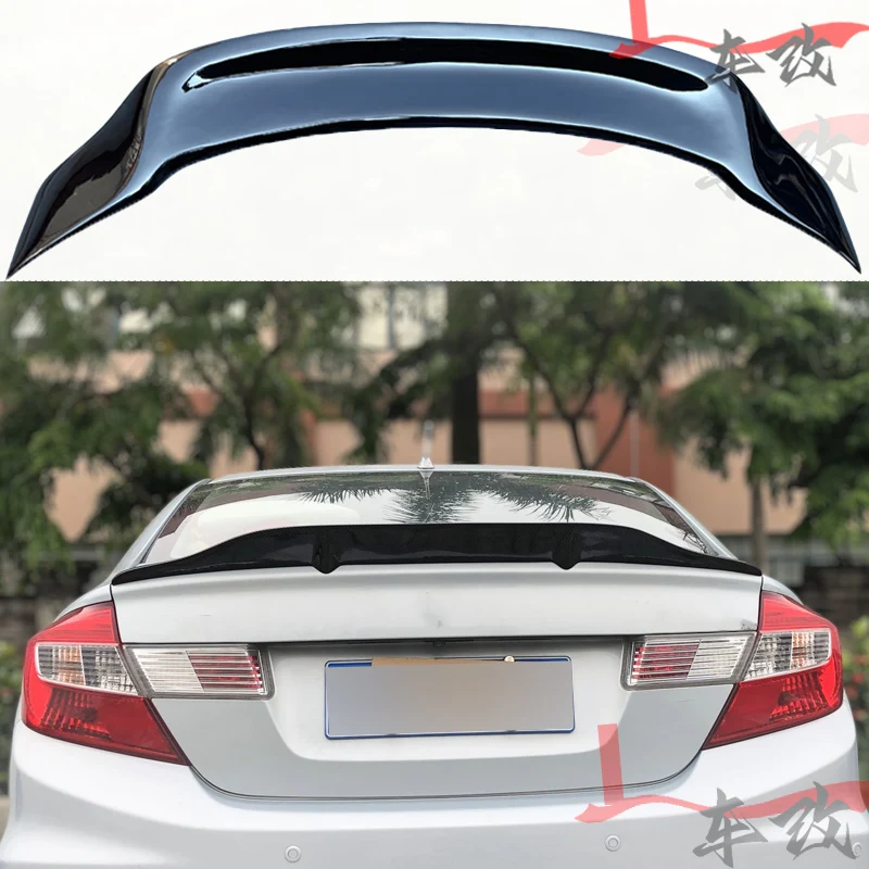 For  2013 2014 100% Real Carbon Fiber Highquality Rear Spoiler Trunk Lid Diffuser R Styl Honda Ninth Generation Civic