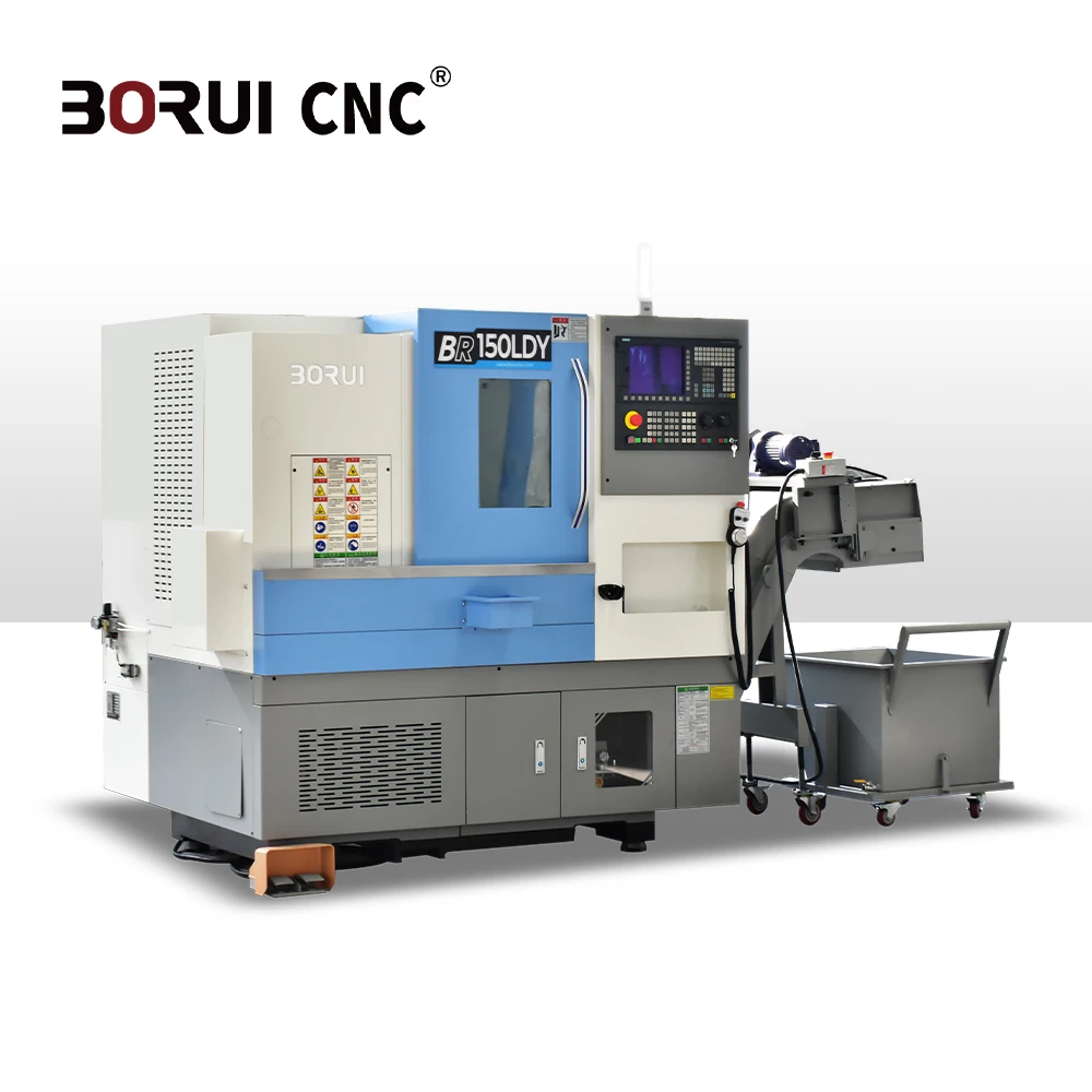 BoRui BR150DY Power Turret Y Axis 2 Axic CNC Lathe Machine High Speed Mini Lathe Torno Slant Bed CNC Lathe Machine