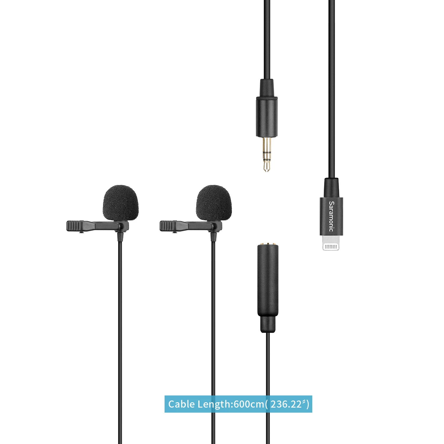 ميكروفون مكثف Saramonic u1 لأجهزة iphone و ipad و ios والأجهزة المحمولة و youtube و vlogs و clip-on