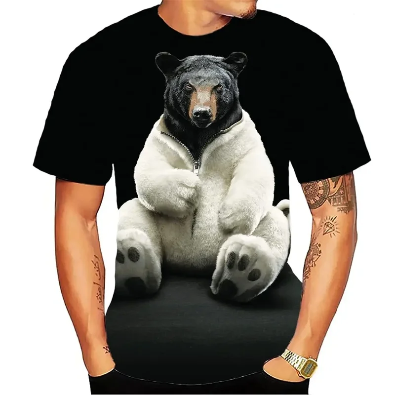1 Piece Custom Your Picture Men Summer Fierce Funny 3D Animal Graphic Printed T-Shirt Loose Women Casual Short Sleeve Women Chil