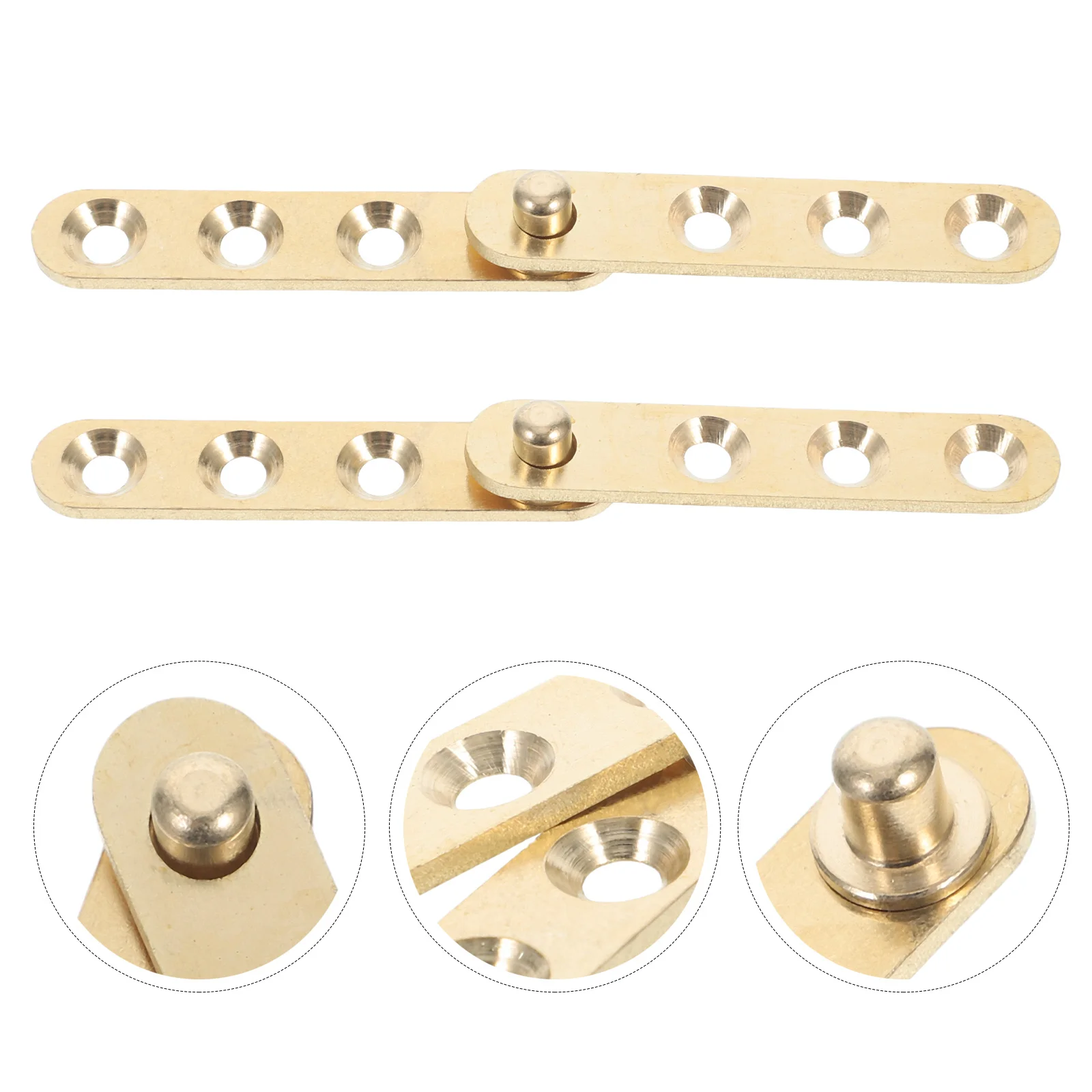 

2Pairs Copper Invisible Door Hinges Pivot Rotation Smooth 90 360 Degree Silent Hardware for Interior Cabinets Doors Windows