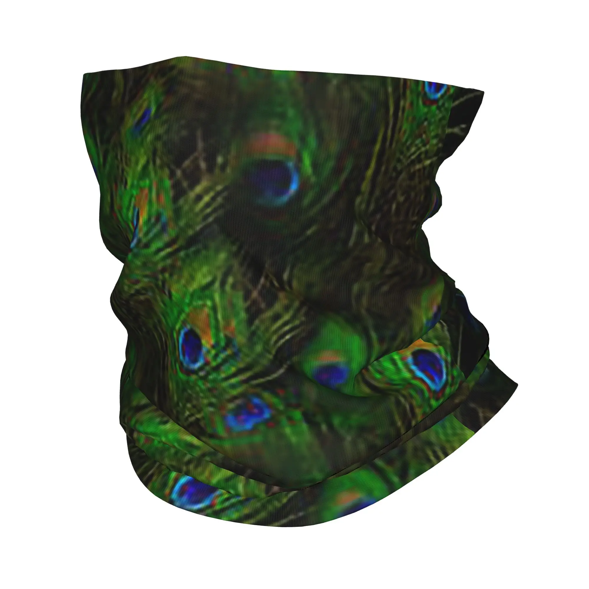 Peacock Feathers  Bandana Neck Cover Printed Wrap Scarf Multi-use Headband Hiking Fishing Unisex Adult Windproof