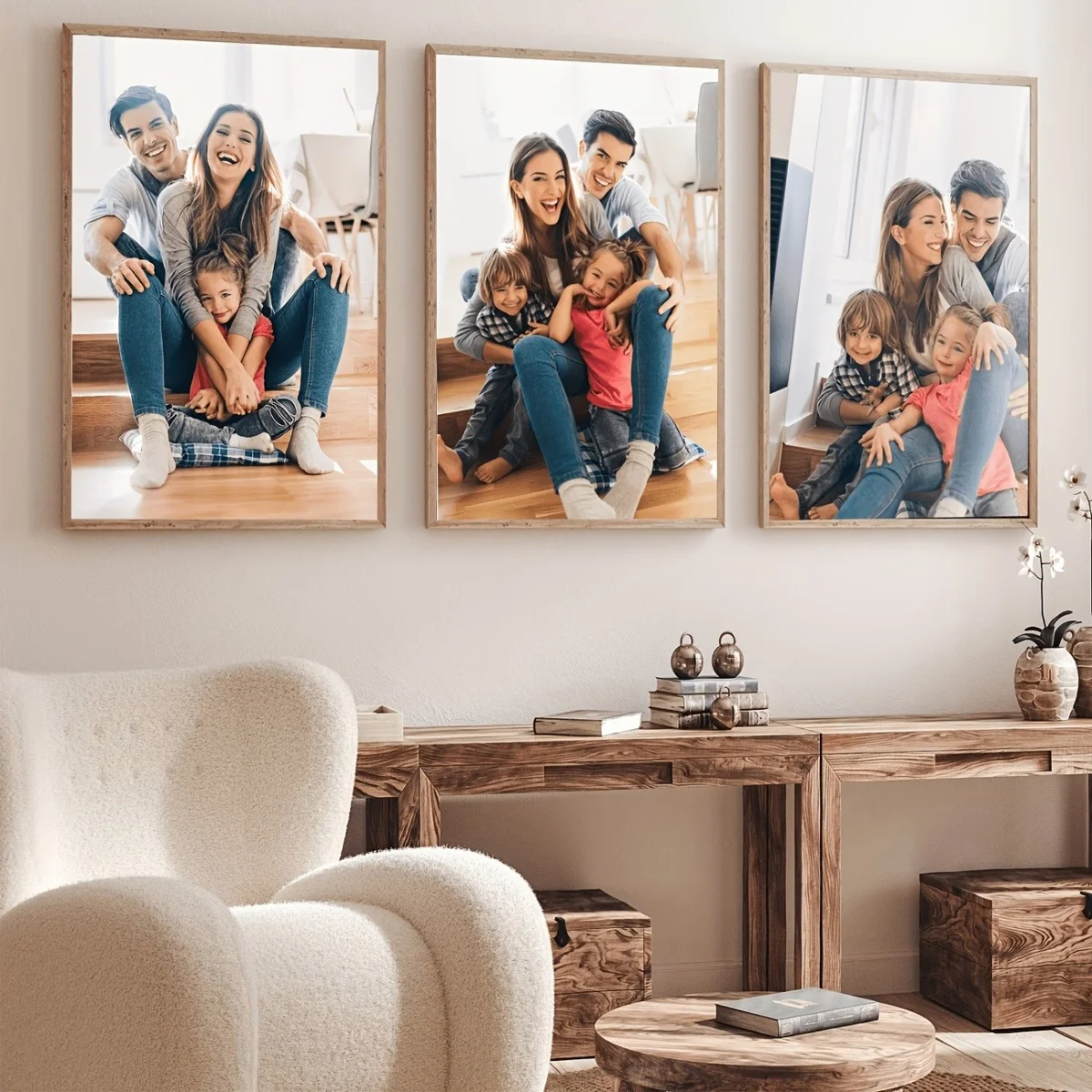 Custom 3-Piece Canvas Print Set—Personalize with Your Own Designs or Photos; an Ideal Choice for Home Décor or as a Gift for Fri