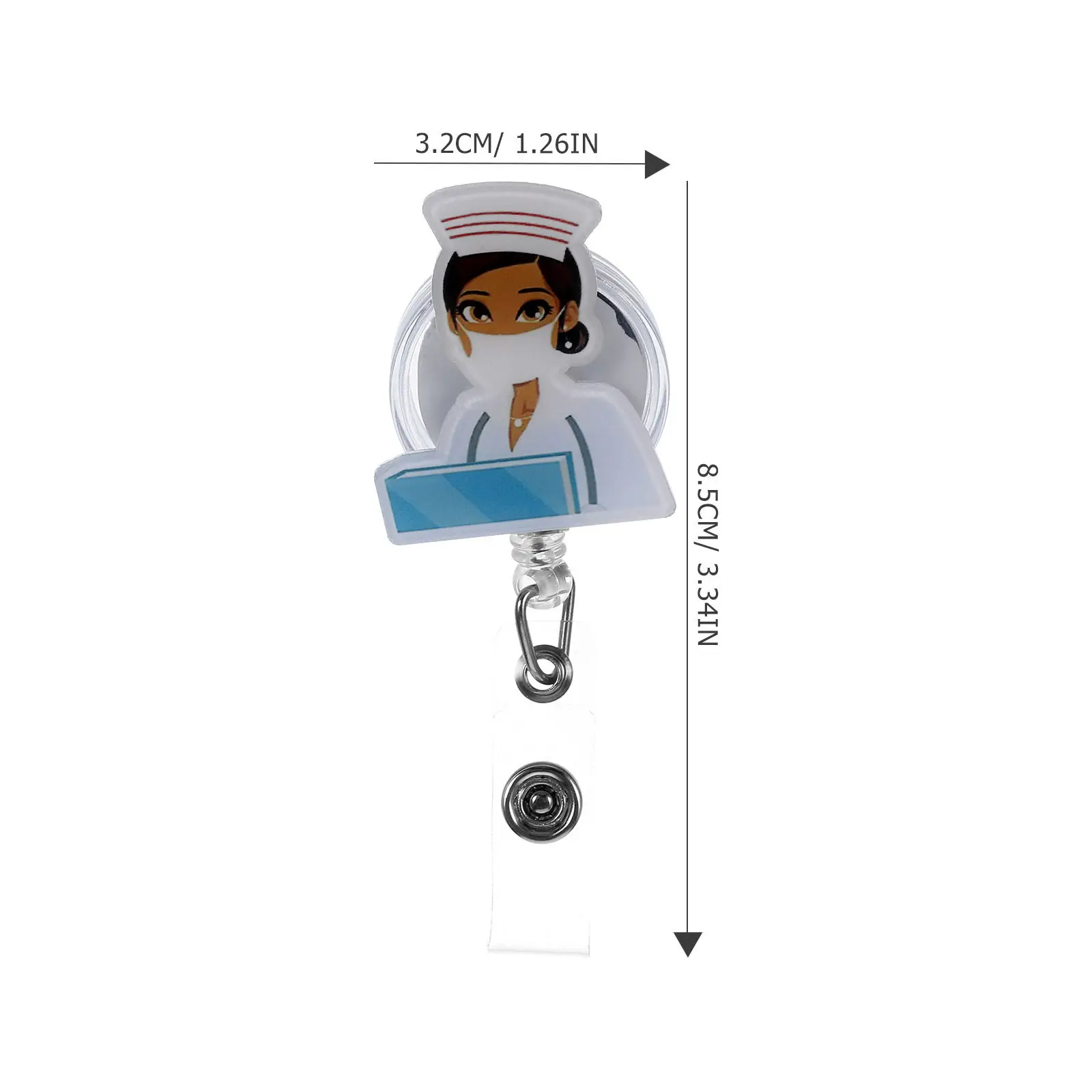 Multi Function Retractable Badge Holder Reel Sturdy Acrylic Construction Secure Clip for Belt Id Name Cards Keys Nurse Doctor