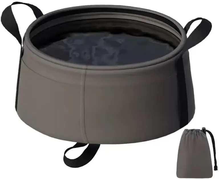 Folding Bucket, Water Container, 8.5l Waterproof Folding Basin, Space-Saving Utility Tub for Gardening, Camping