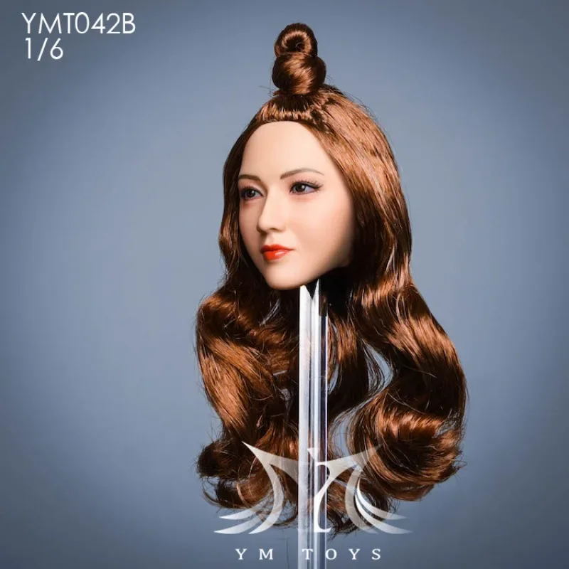 Ymtoys ymt042 1/6 soldado feminino doce adorável menina cabelo plantio cabeça escultura modelo caber 12 ''figura de ação corpo