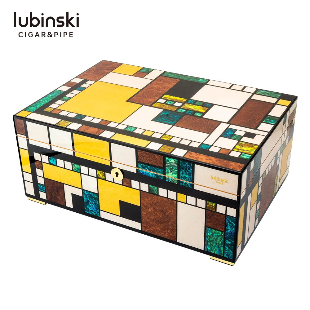 LUBINSKI 2025 Conch Pane Caja de almacenamiento de edición limitada Humidor de madera de cedro Número 1-100