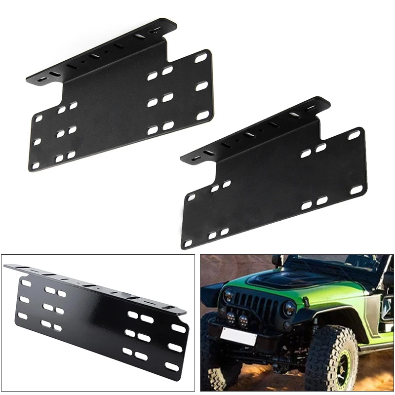 

Car Front Bumper License Plate Bracket Universal LED Lights License Mount Holder for Accessory