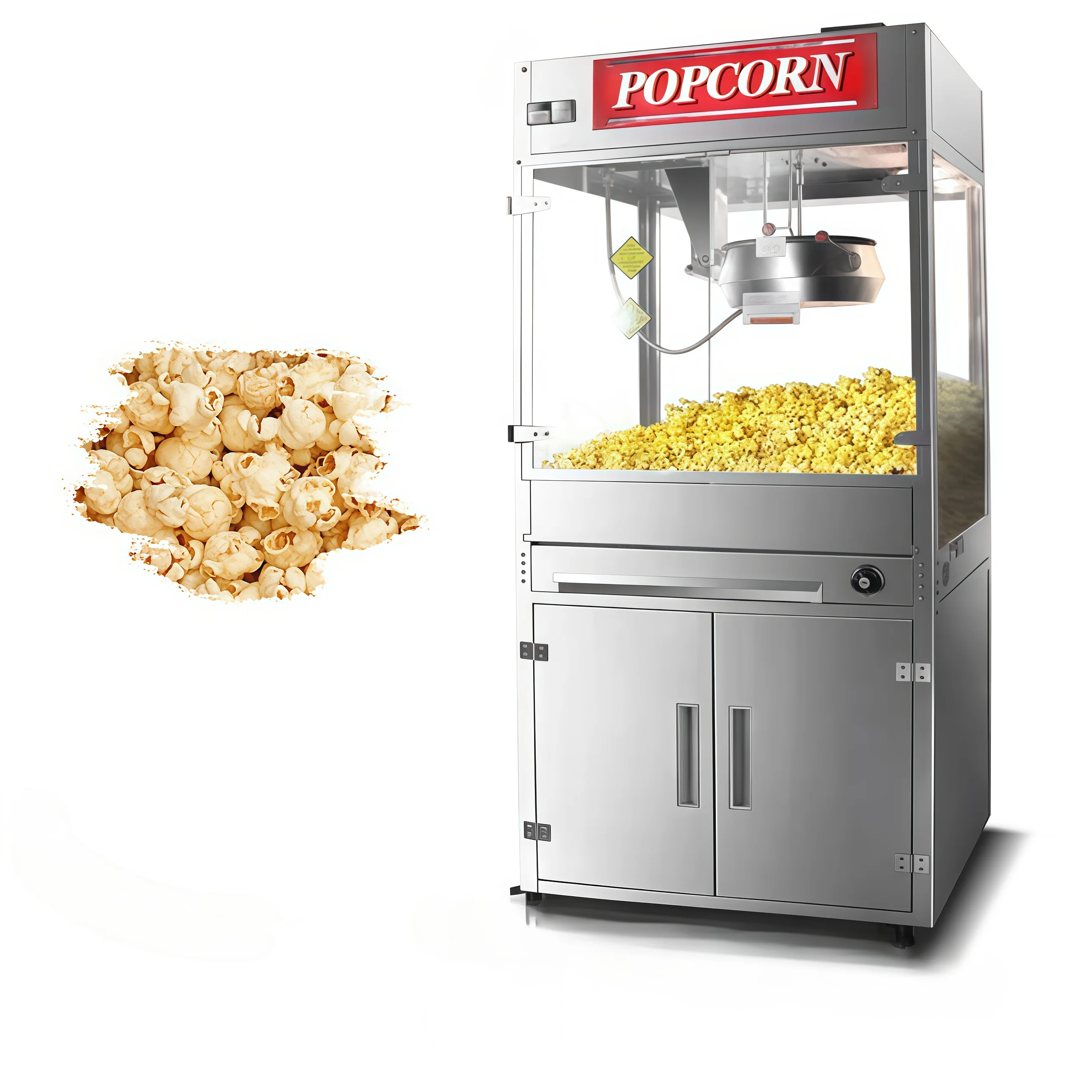 High Quality Productivity Cinema Commercial Plaza Professional Automatic Steel Electric Big Caramel Hot Oil Popcorn Corn Machine