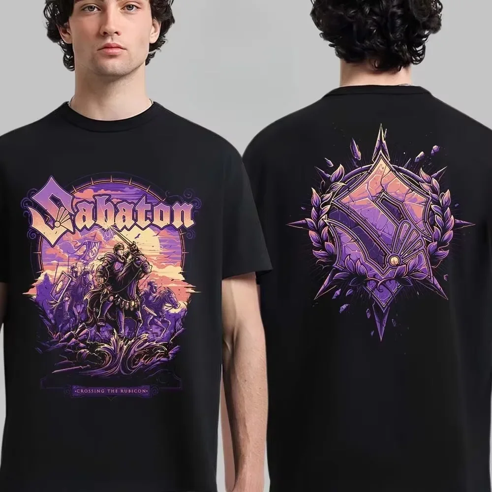 Vault of Legends Purple Legends Never Die Sabaton Band Graphic T-Shirt Cotton Men Women Streetwear Tee