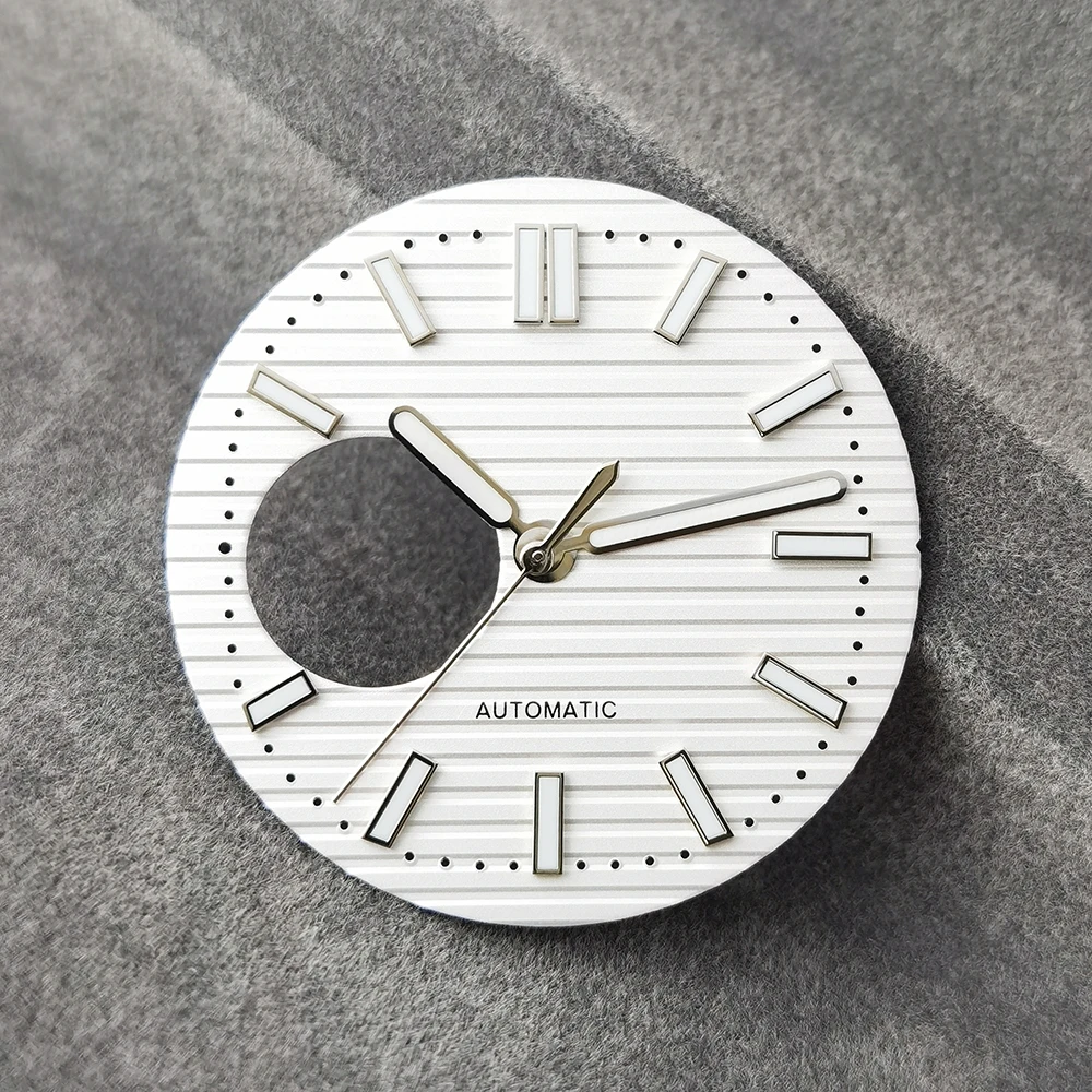 NH38 Dial 29.8mm Nautilus Hollowed Out Personalized Unmarked Dial With Green Glowing Dial, Suitable for NH38 Movement Watches