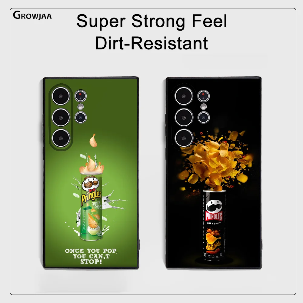 

Classic P-PringleS chips Phone Case Samsung Galaxy S25 S24 S22 S23 Ultra S21 S20 Plus 5G Frosted Non-Slip Full Cover Soft Case