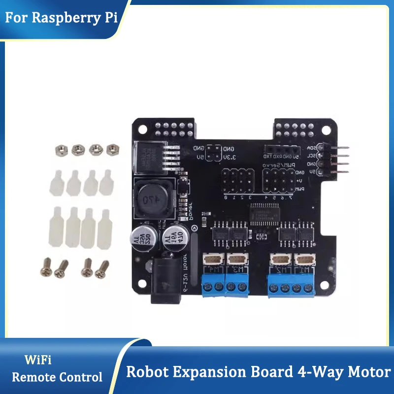 

Raspberry Pi Robot Expansion Board 4-Way Motor WiFi Remote Control Supports Raspberry Pi 4B 3