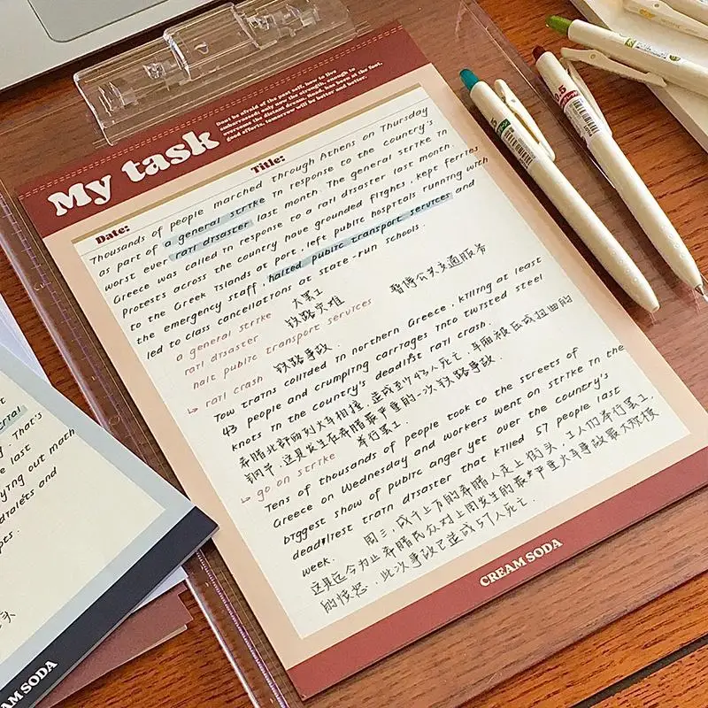 30 Sheets American Style Retro B5 Notebook Student Simple Tearable Notepad Creative Multifunctional Diary Memo Office Supplies