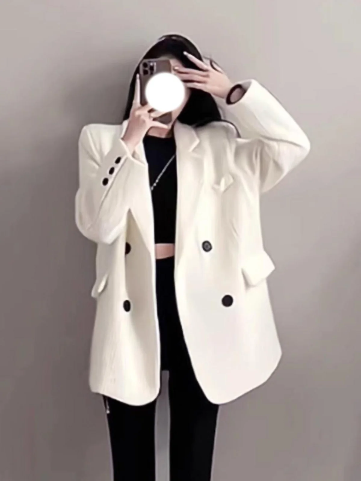 

Tweed Jacket Beige Womens Autumn Suede Leather Fashionable Trendy Stylish Elegant Graceful Feminine Ladylike Lady Female Popular