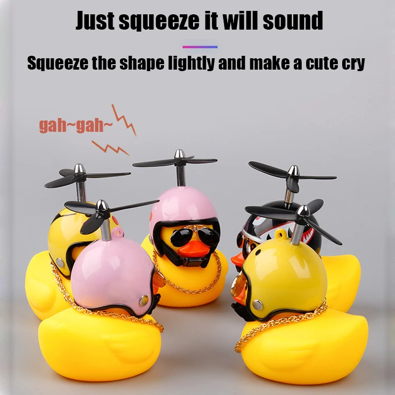 Helmet Broken Wind Small Pink Duck Car Goods Gift Pink Small Yellow Duck Cute Car Accessories Interior Auto Decoration Ornament