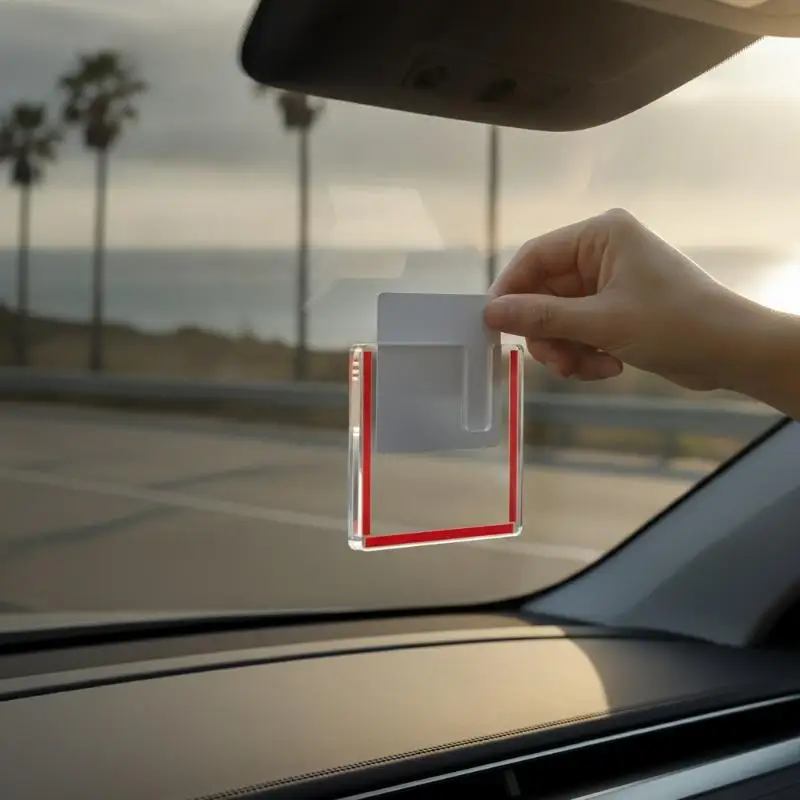 Clear Static Cling Car Document Holder Windshield Label Pocket No Residue Easy Peel for Parking Ticket Insurance Sticker