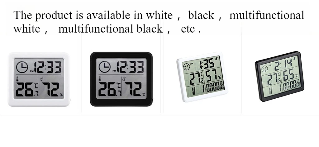 Multifunctional Digital Wall Clock with Temperature Humidity Large Display Battery Operated for Home Kitchen Office Desk Decor