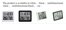 Multifunctional Digital Wall Clock with Temperature Humidity Large Display Battery Operated for Home Kitchen Office Desk Decor