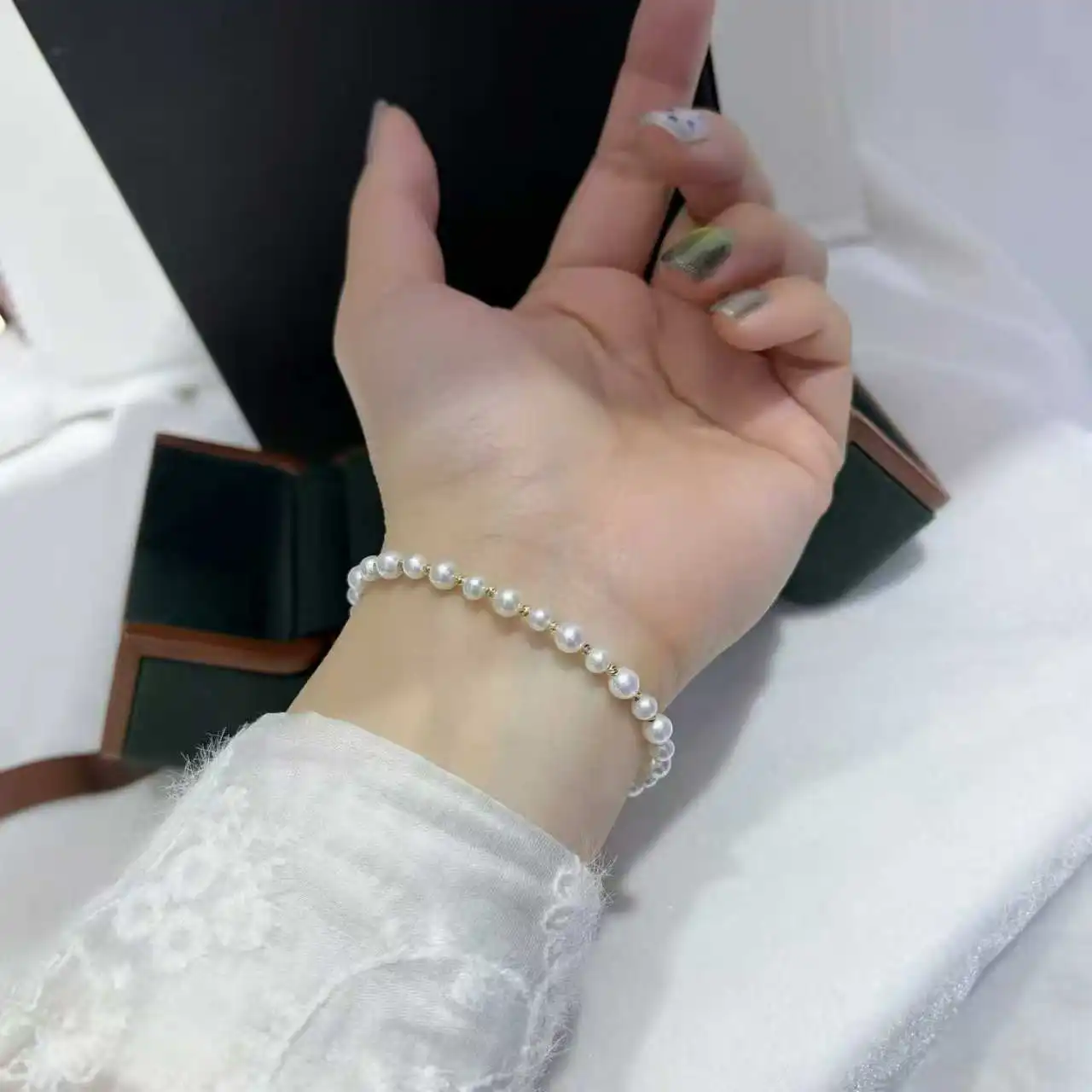 Certificate Natural Freshwater Pearl Bracelet Women Birthday Anniversary Gift 925 Silver Accessories Beads Strand Wrist Jewelry