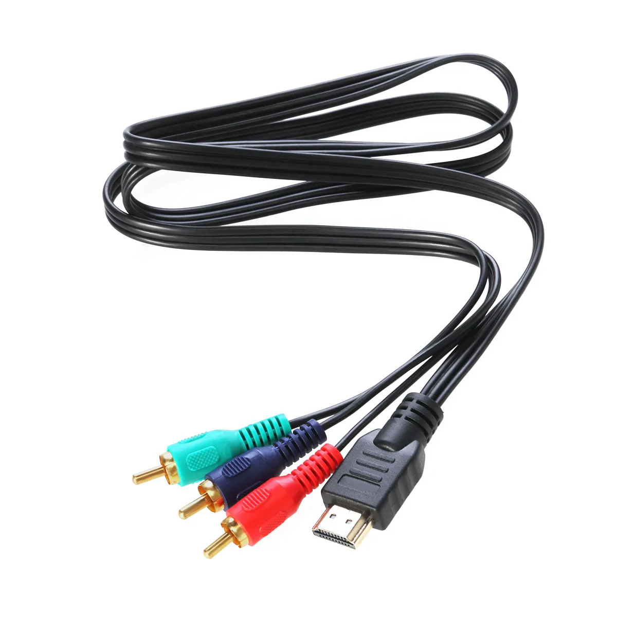 

1m 3ft to 3 Male Audio Video Component Convert Cable Gold Plated Connectors High Signal Transfer Rate Corrosion Resistance