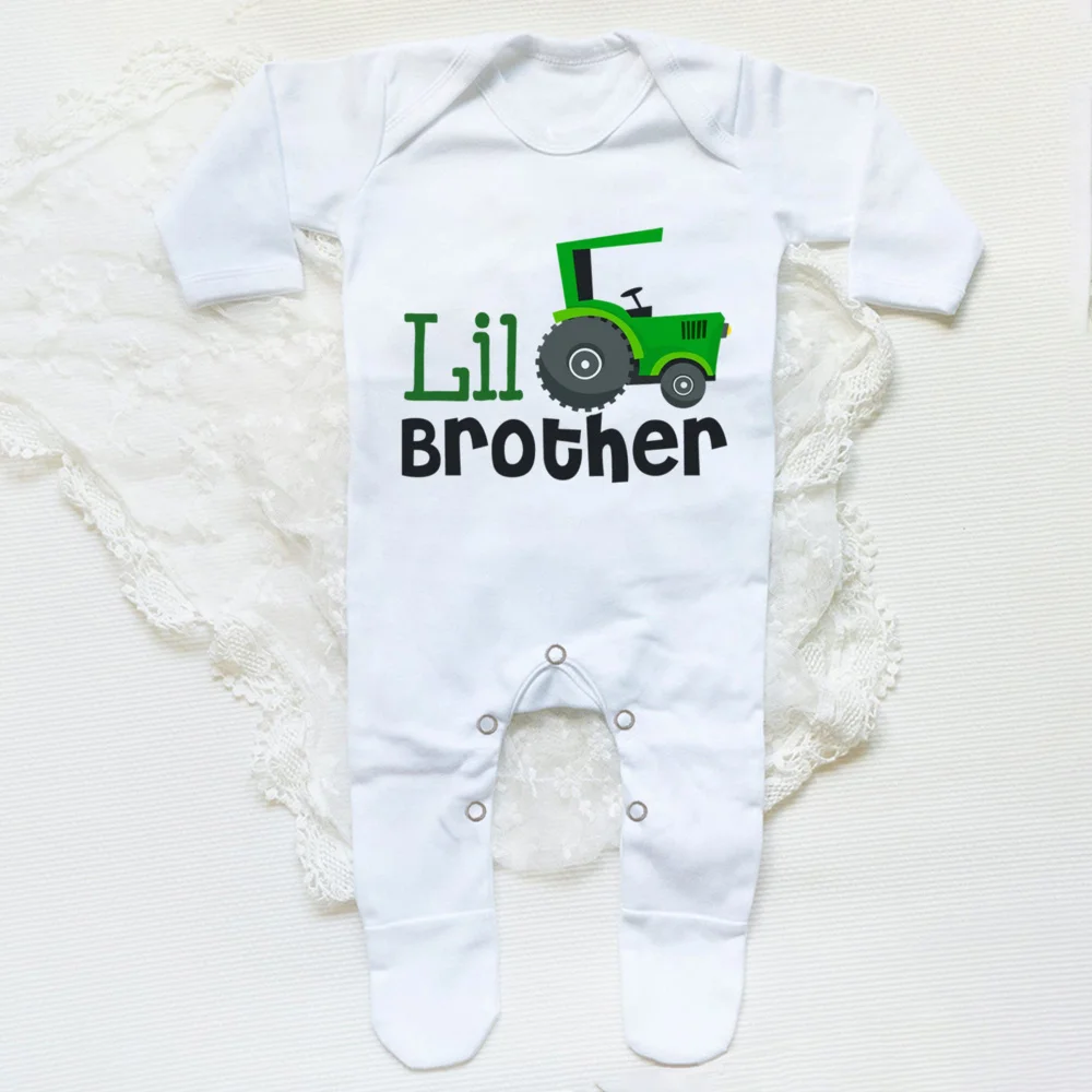 New Baby Gift Big Brother Lil Brother Matching Clothes Siblings Matching T-shirt and Baby Grow Gift for Brother Take Home Outfit