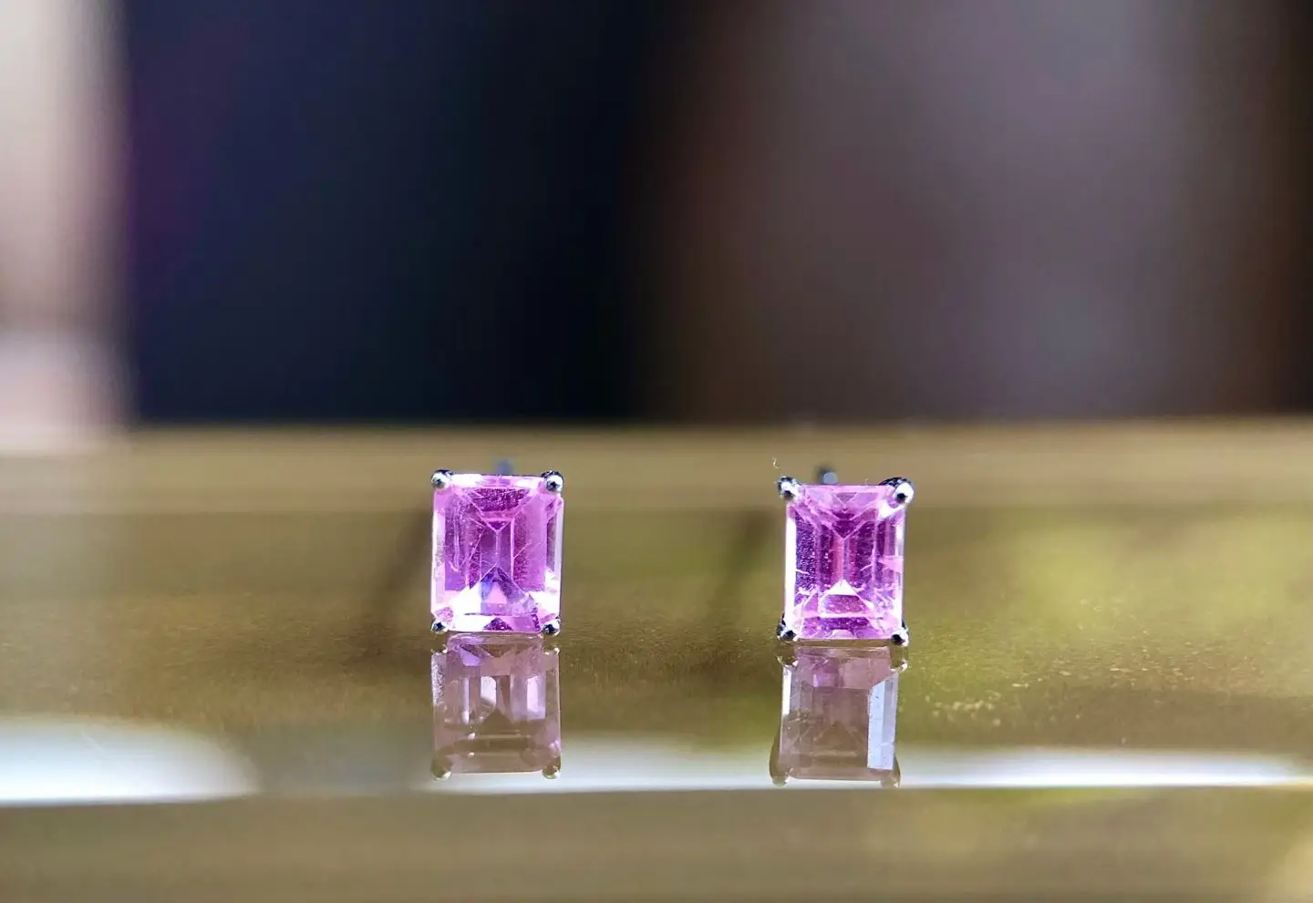 Certificated PT900 Platinum 1.1ct Natural Sapphire Ear Stud Unisex Real Gold Orange/Blue/Green/Purple Gems Earring Women Jewelry view 3